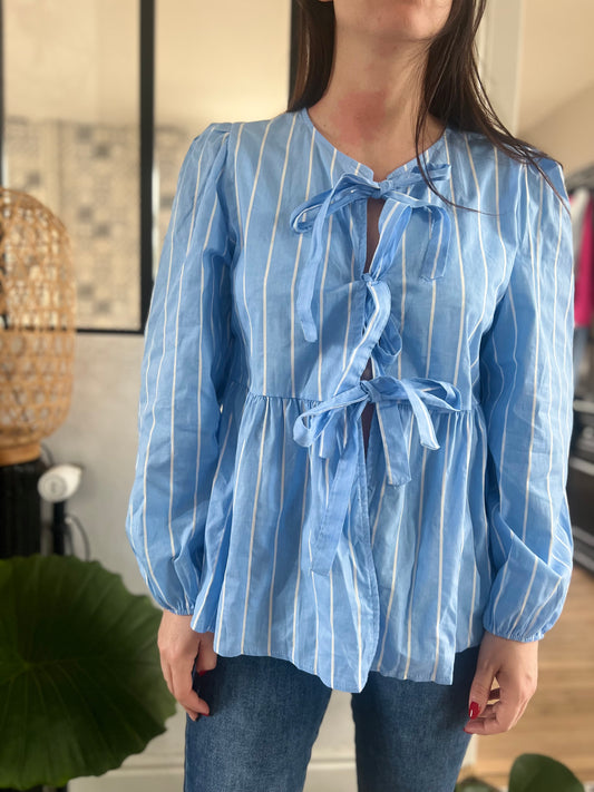 Blouse Callie rayée bleue